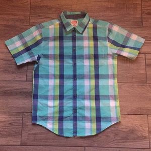 Kids short sleeve button up dress shirt